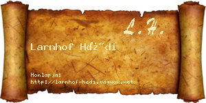 Larnhof Hédi névjegykártya
